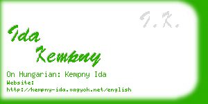 ida kempny business card